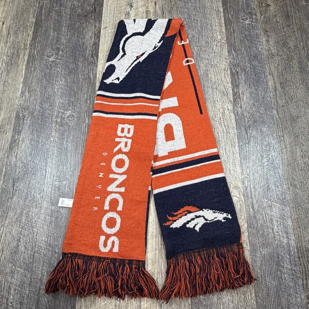 Denver Broncos FOCO Knit Scarf Orange Reversibleโ NFL Team Logo Fringe Winter